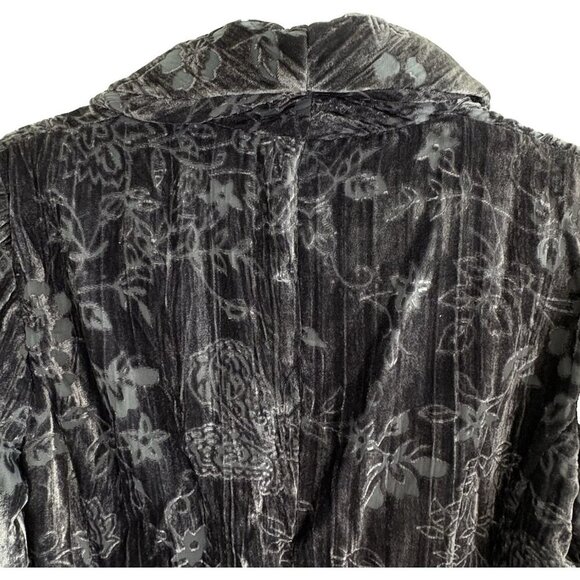 CARACTERE Women Velvet Jacket Blazer Size 6 Purple Lined Floral Collared 35-7 - Picture 4 of 14